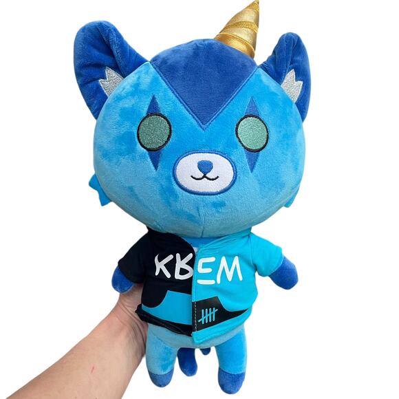Krew District Funneh Teddy Huggable Plush Blue Color Block Hoodie Stuffed Toy - Picture 1 of 12